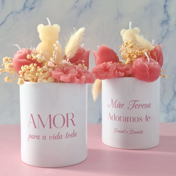 Jardim de Amor em Forma de Velas | Presente Mãe, Madrinhas - Cutxi Cutxi - Presentes Personalizados
