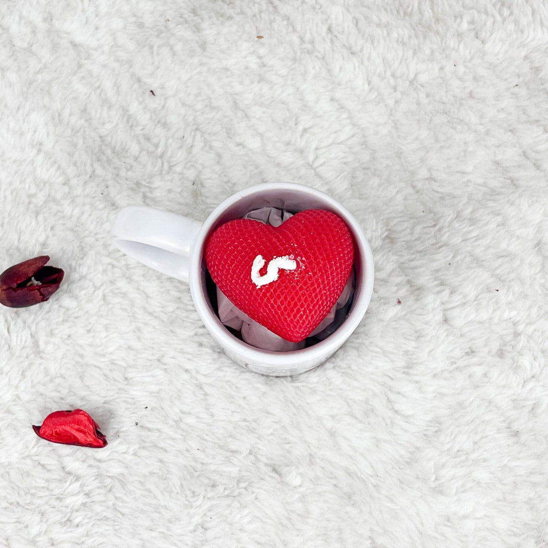 Kit amoroso Chávena de Café + vela coração | Dia dos Namorados - Cutxi Cutxi - Presentes Personalizados