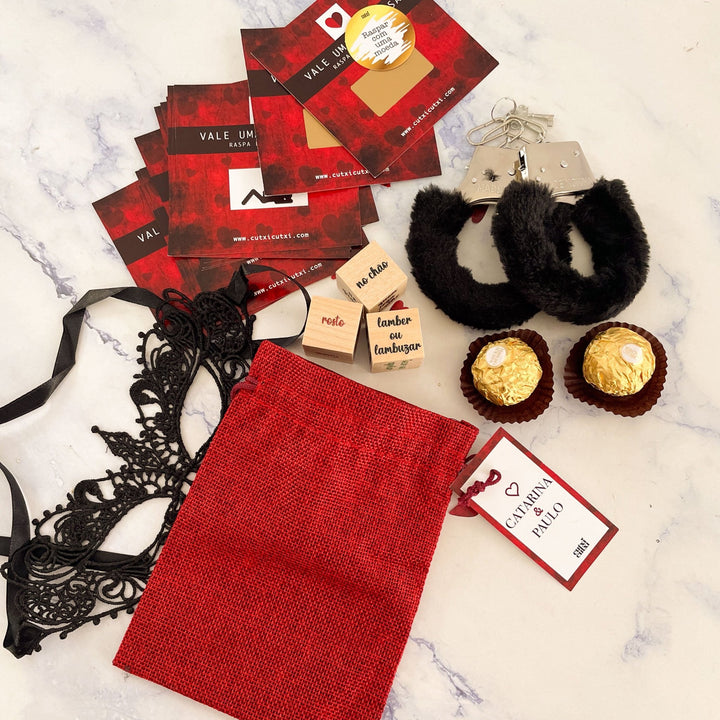 Kit Dia dos Namorados – Saco Safadeza - Cutxi Cutxi - Presentes Personalizados