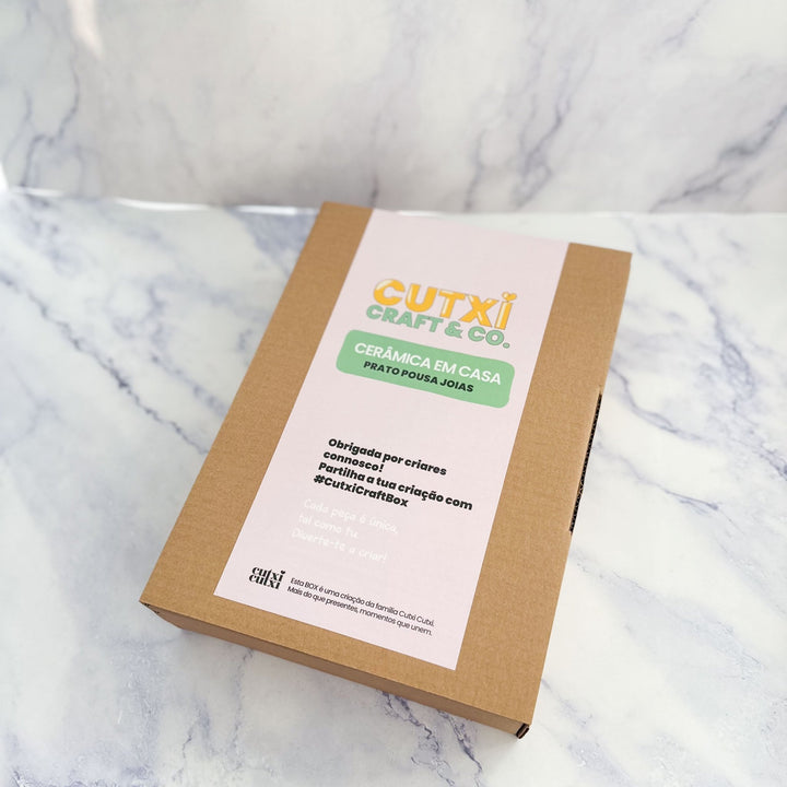🎨 Kit Iniciação de Cerâmica Fria DIY - Cria o Teu Próprio Prato de Jóias! - Cutxi Cutxi - Presentes Personalizados