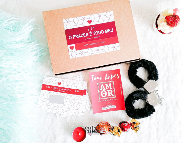 Kit O prazer é todo meu - Presente Namorados - Cutxi Cutxi - Presentes Personalizados