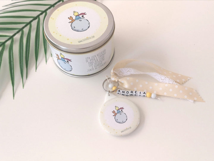 KIT Porta - chaves + Lata personalizada - Tema Principezinho - Cutxi Cutxi - Presentes Personalizados