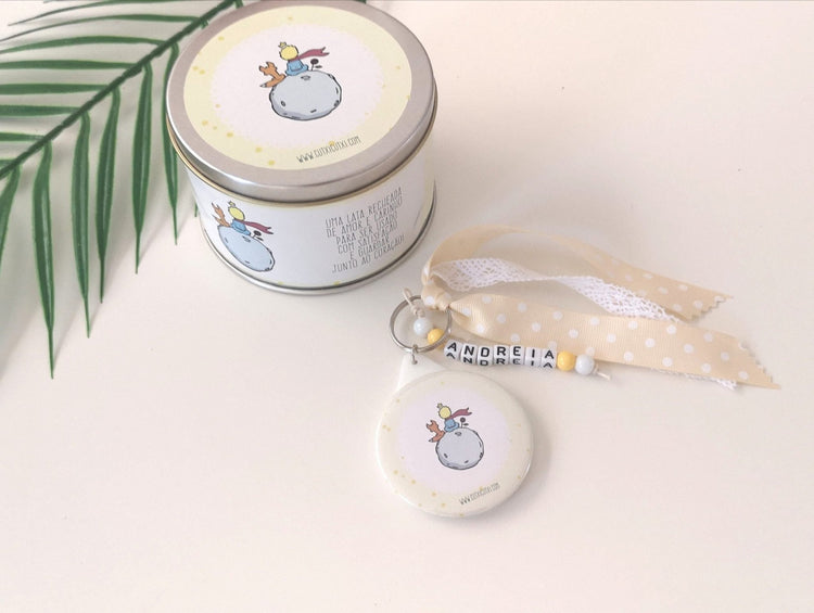 KIT Porta - chaves + Lata personalizada - Tema Principezinho - Cutxi Cutxi - Presentes Personalizados