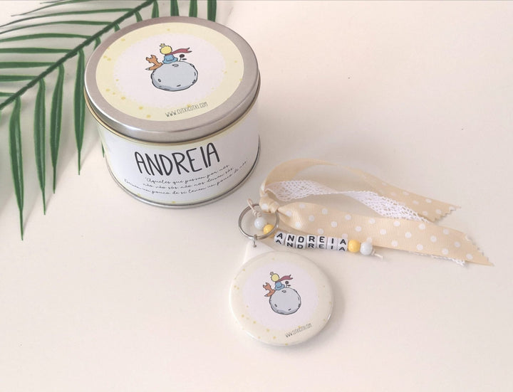 KIT Porta - chaves + Lata personalizada - Tema Principezinho - Cutxi Cutxi - Presentes Personalizados