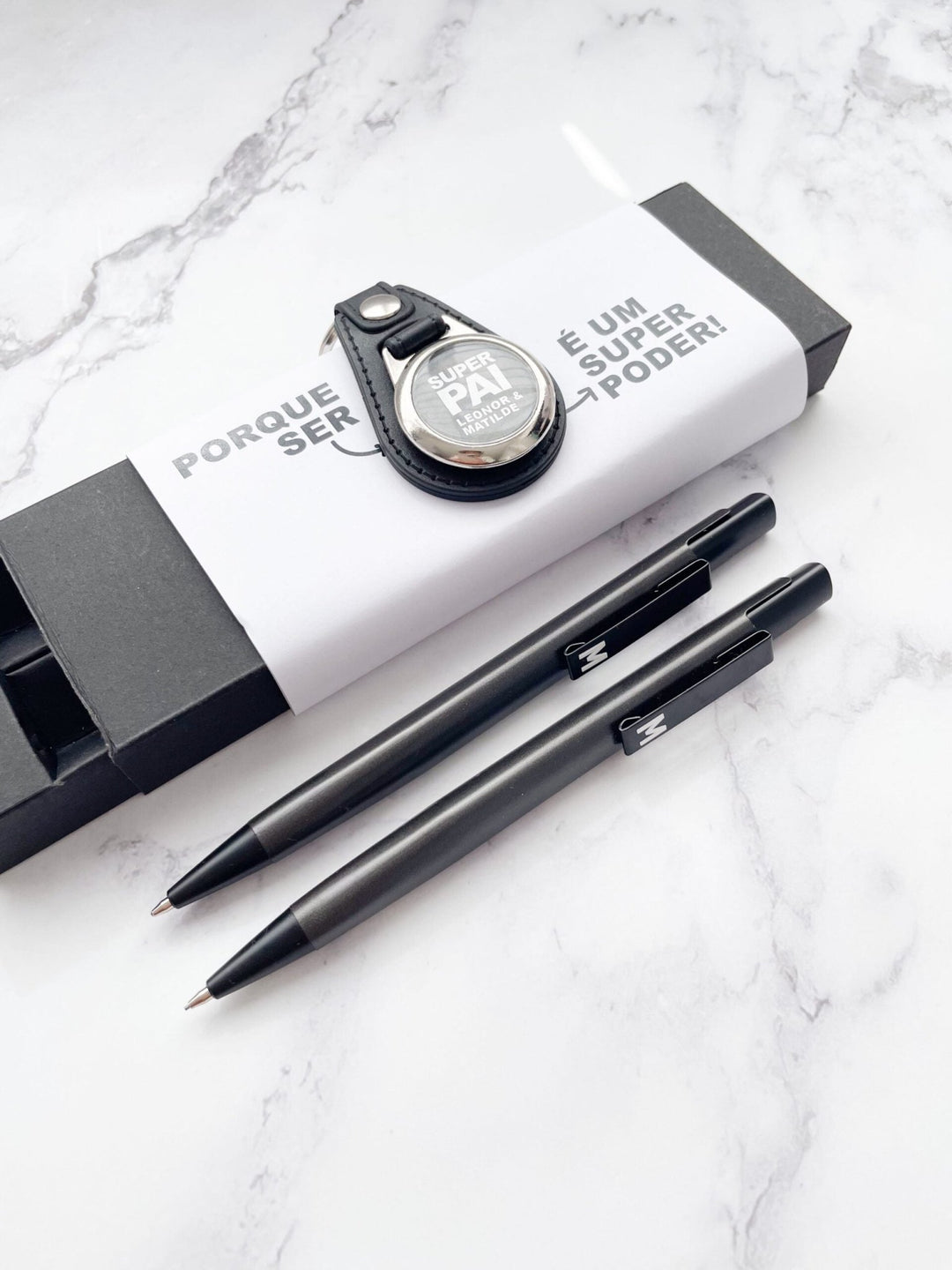 Kit Presente para Pai – Caneta, Lapiseira e Porta - Chaves Personalizado - Cutxi Cutxi - Presentes Personalizados