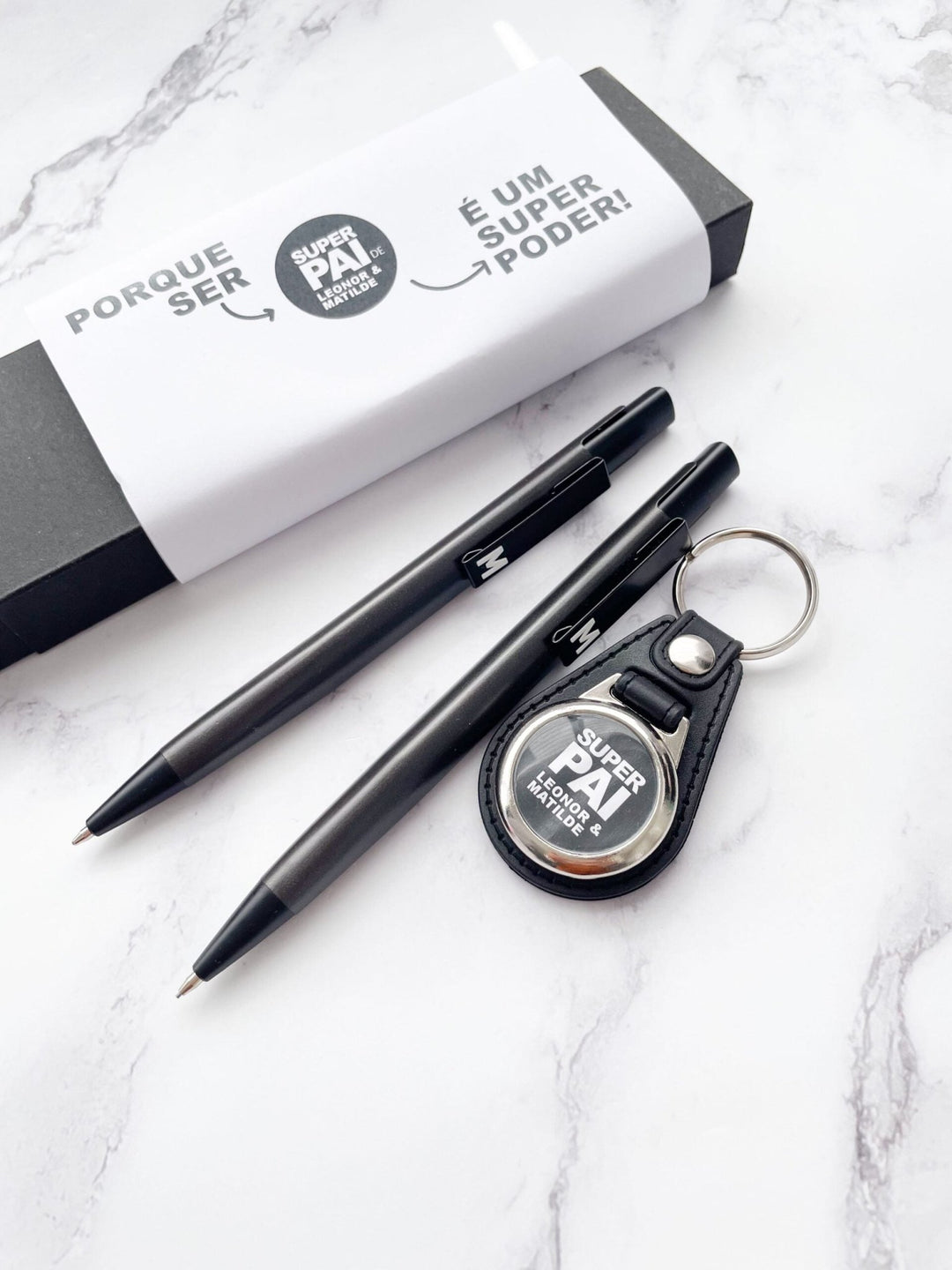 Kit Presente para Pai – Caneta, Lapiseira e Porta - Chaves Personalizado - Cutxi Cutxi - Presentes Personalizados