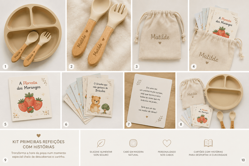 Kit Primeiras Refeições Personalizado - Cutxi Cutxi - Presentes Personalizados