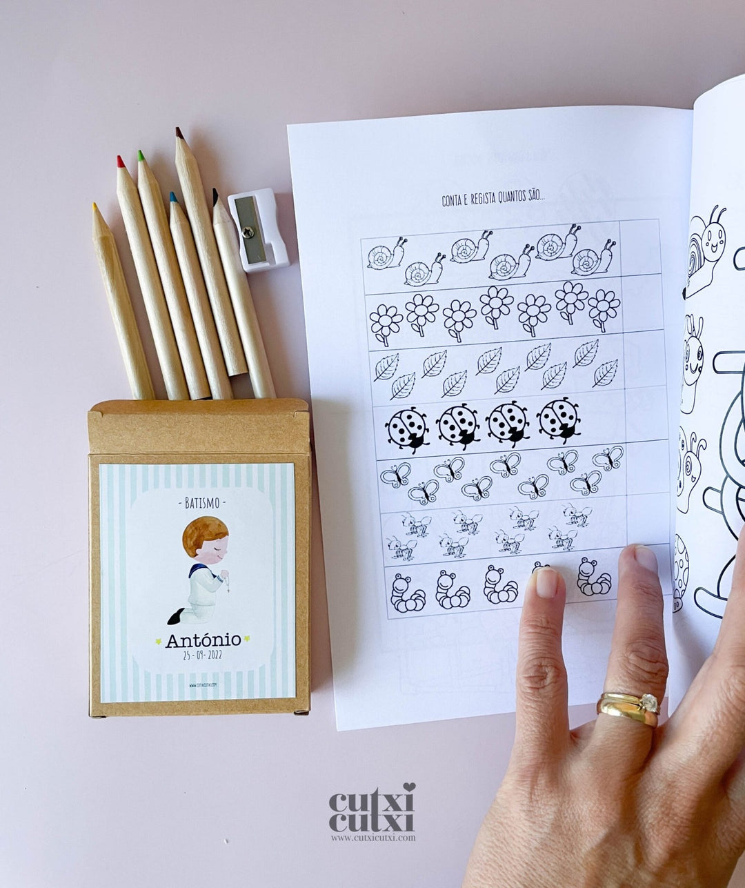 Lápis de colorir - Lembrança para Criança - Cutxi Cutxi - Presentes Personalizados