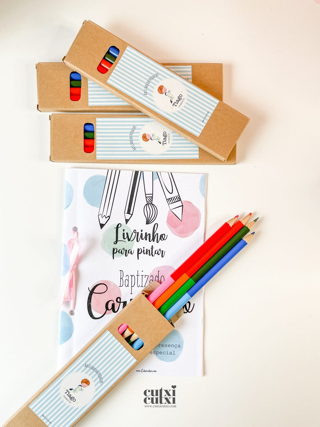 Lápis de colorir - Lembrança para Criança - Cutxi Cutxi - Presentes Personalizados
