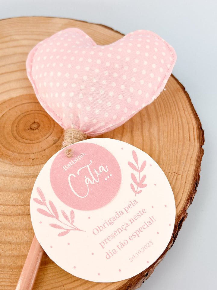 Lápis com estrela ou coração personalizado