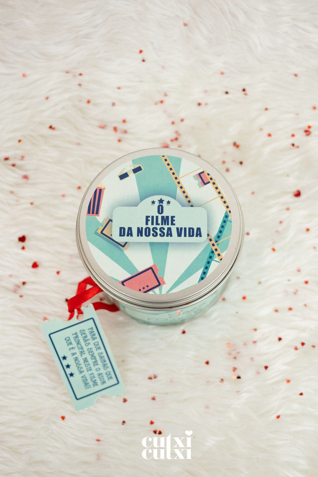 Lata O FILME DA NOSSA VIDA - Presente Namorados - Cutxi Cutxi - Presentes Personalizados