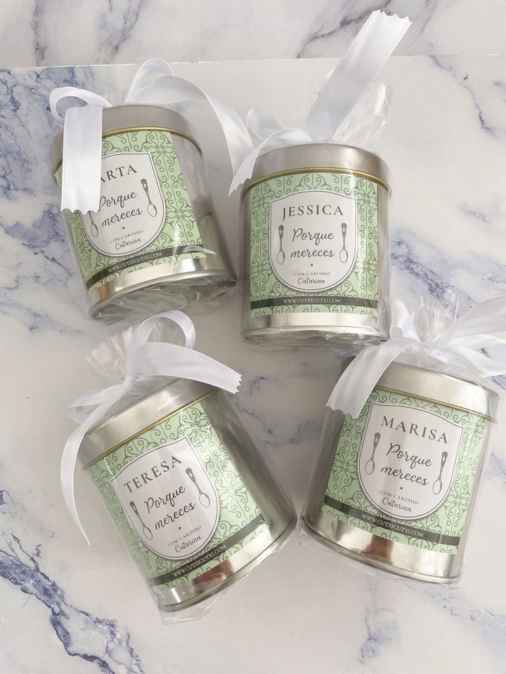 Lata de Chá Personalizada - Para Aquecer o Coração | Presente de Natal