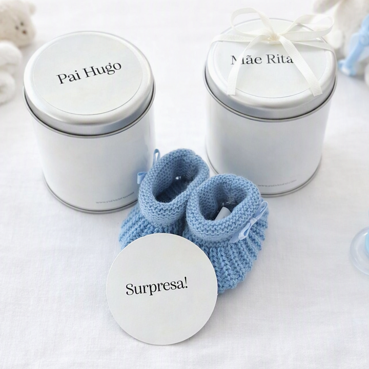 Surprise Reveal Announcement with Baby Booties