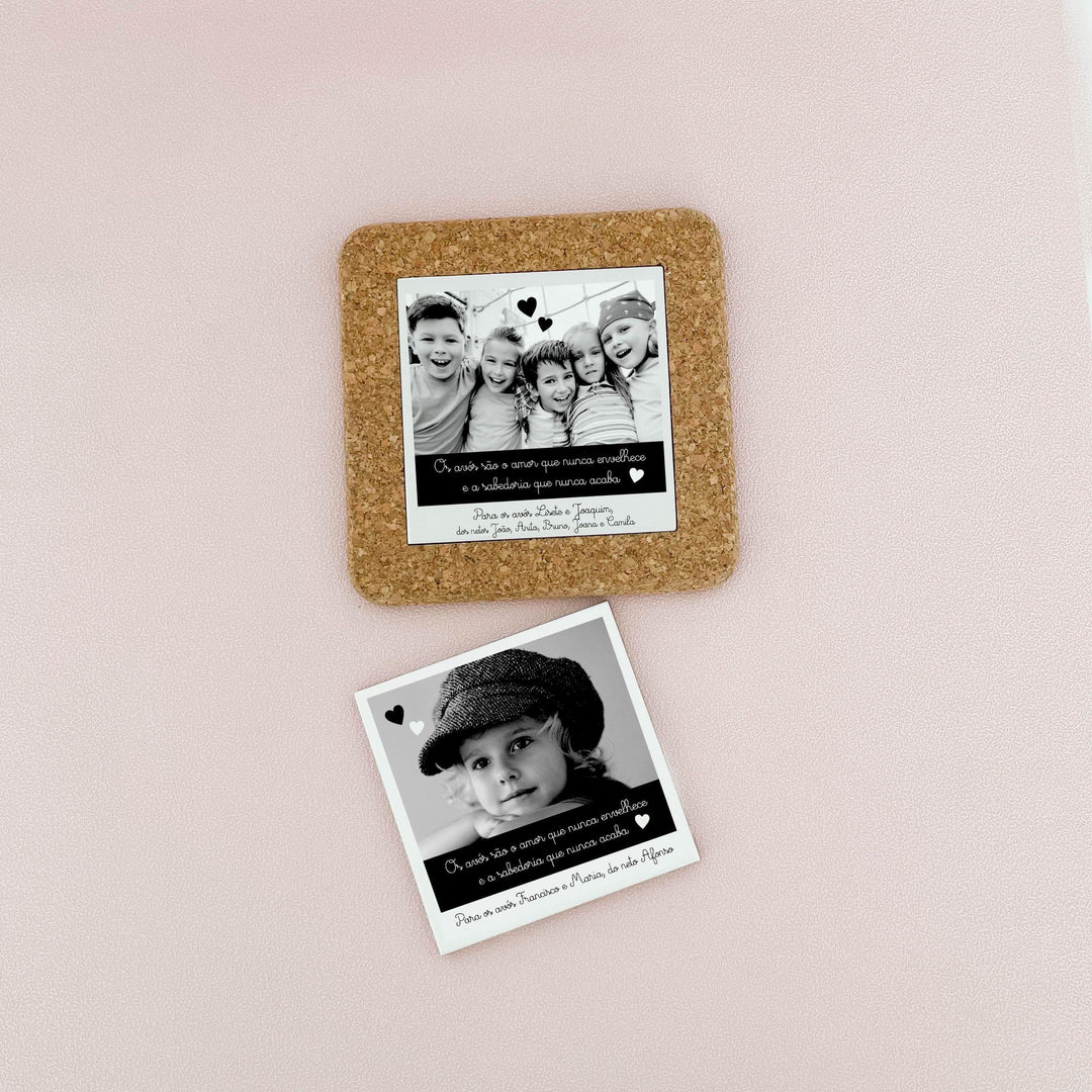 Azulejo com fotografia e mensagem personalizada (Presente para Avós, Avô, Avó)