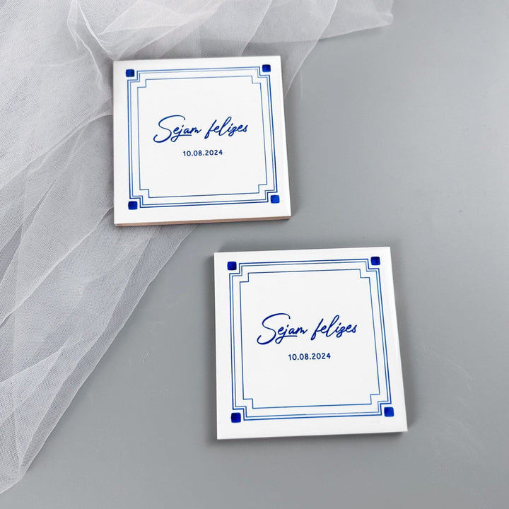 Lembrança Azulejo Mini - Casamento - Cutxi Cutxi - Presentes Personalizados