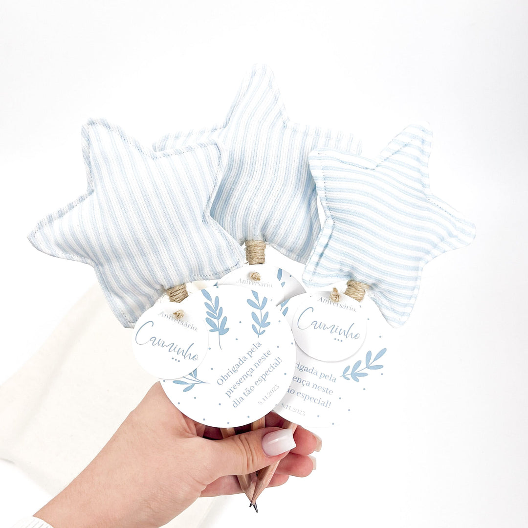 Lápis com estrela ou coração personalizado