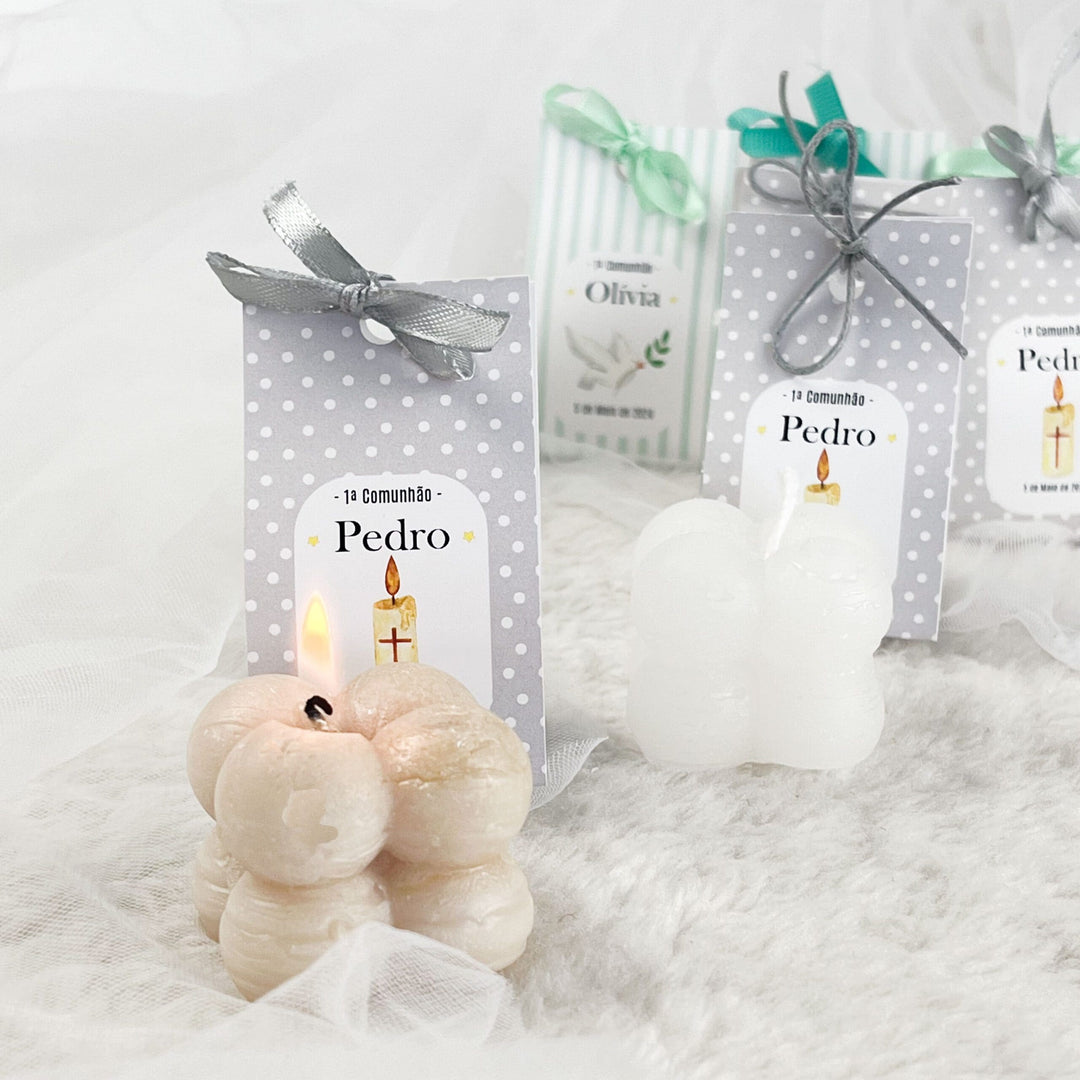 Velinha Bubble personalizada para Lembrança Batizado