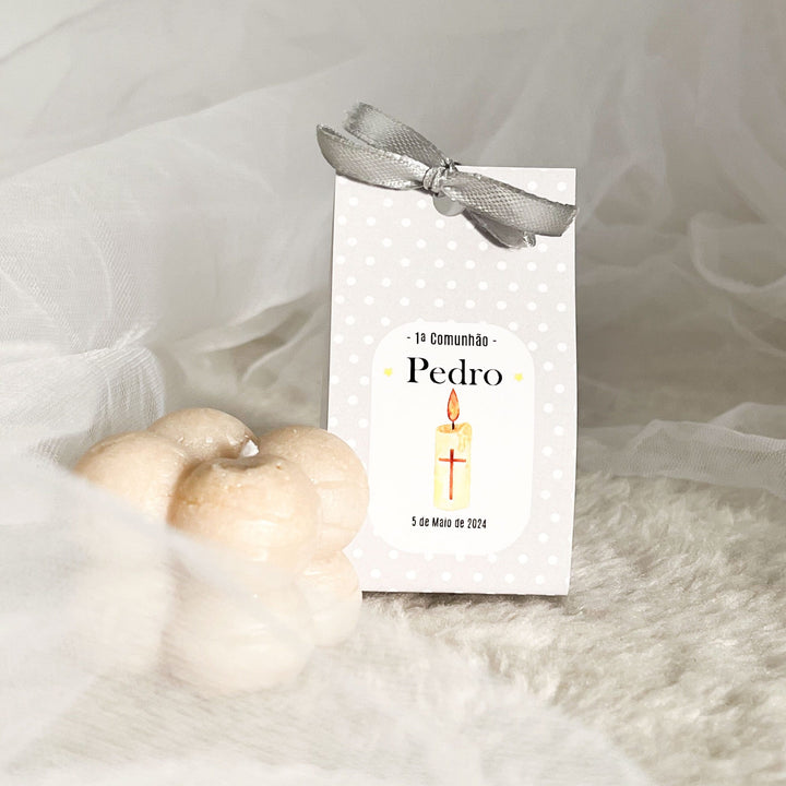 Velinha Bubble personalizada para Lembrança Batizado