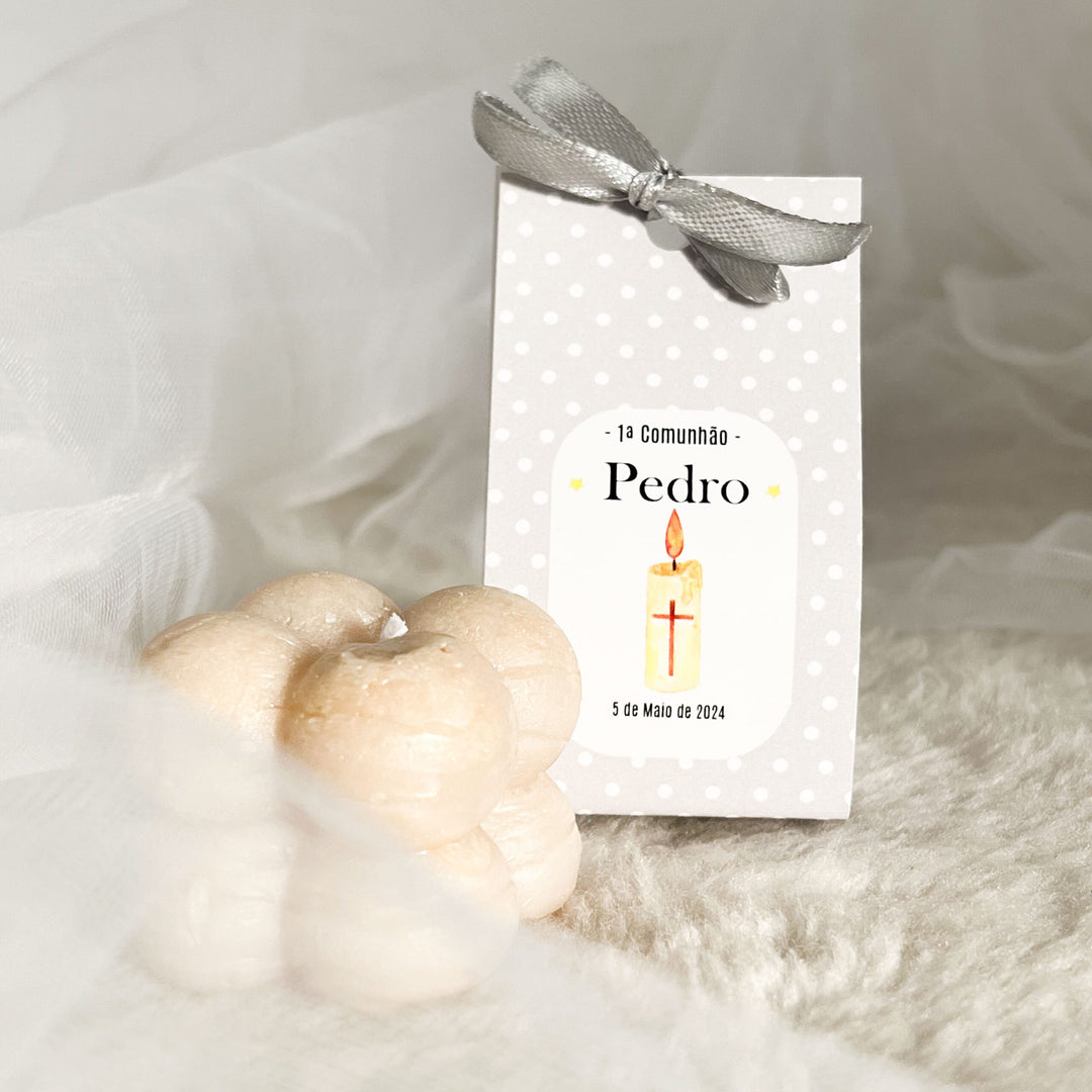 Velinha Bubble personalizada Lembrança Primeira Comunhão