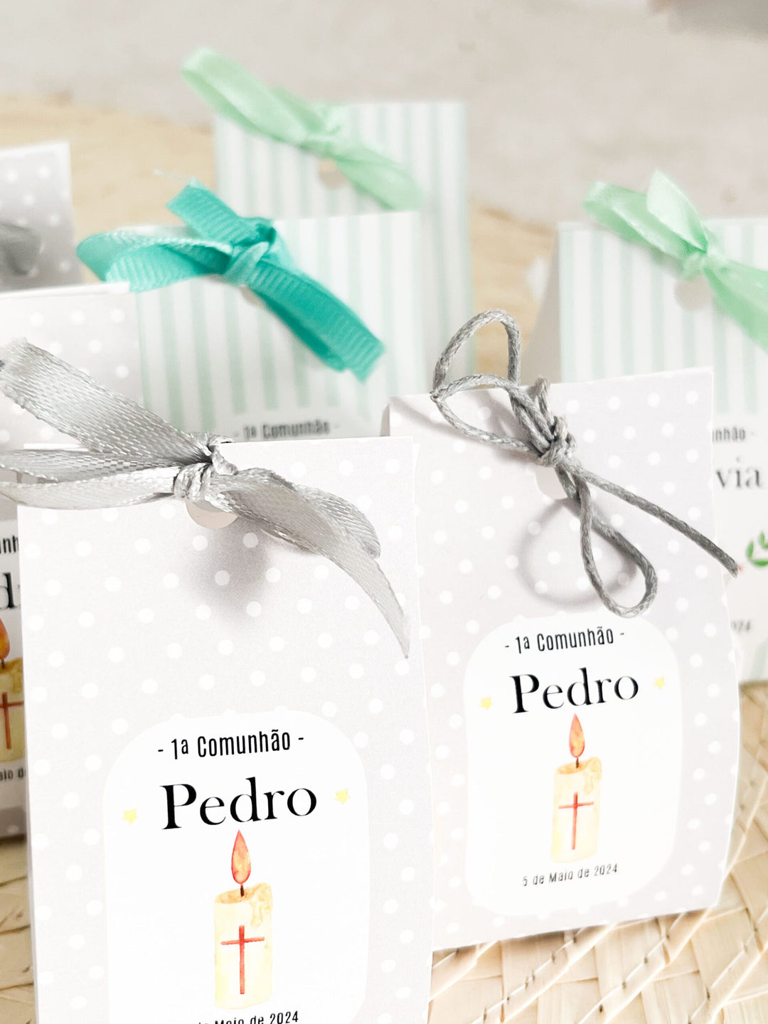 Velinha Bubble personalizada Lembrança Primeira Comunhão