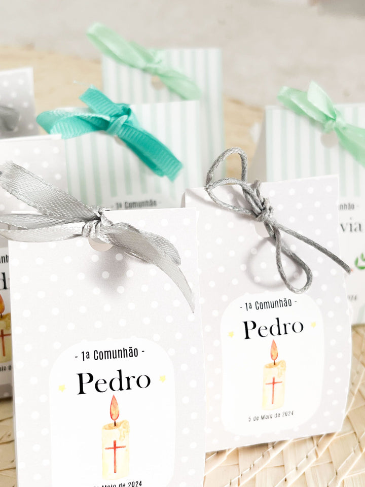 Velinha Bubble personalizada Lembrança Primeira Comunhão