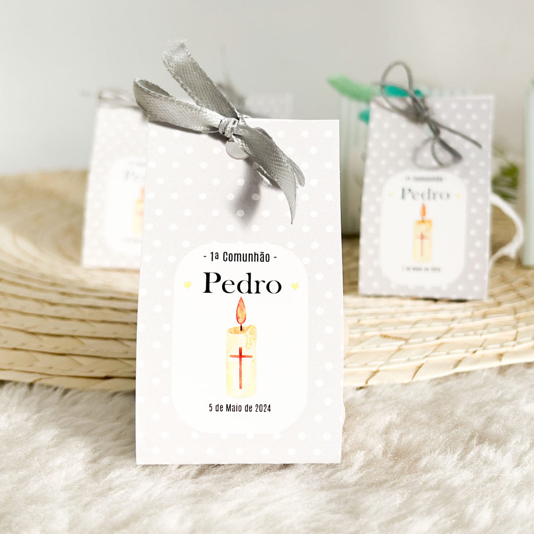 Velinha Bubble personalizada para Lembrança Batizado