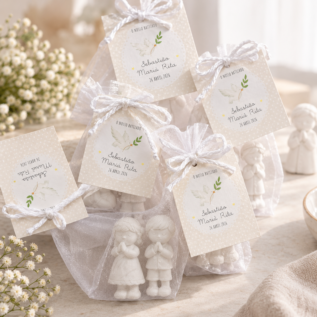 Plaster Holy Figurines for Siblings | First Communion and Profession of Faith Keepsake