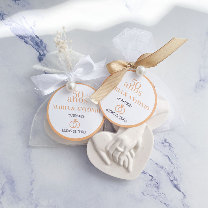 Iman Mãos e Aliança – Lembrança de Casamento ou Bodas Personalizada