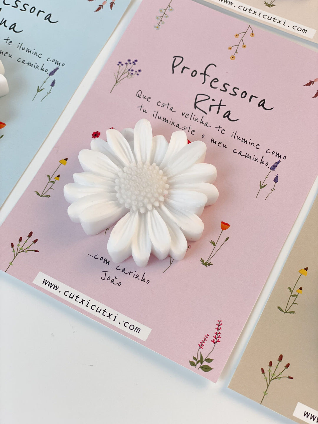 Cartão Encanto com Flor em Sabonete | Sugestão Presente Educadoras