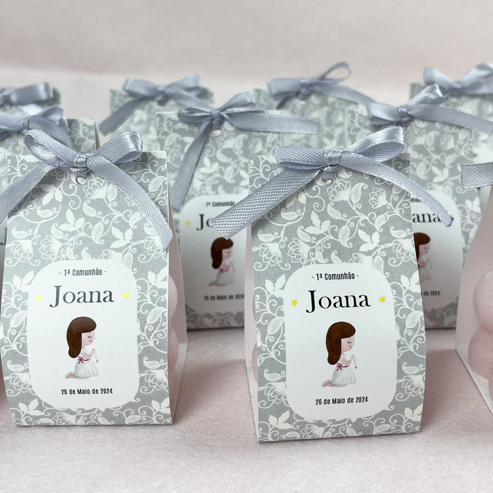 Velinha Bubble personalizada Lembrança Primeira Comunhão