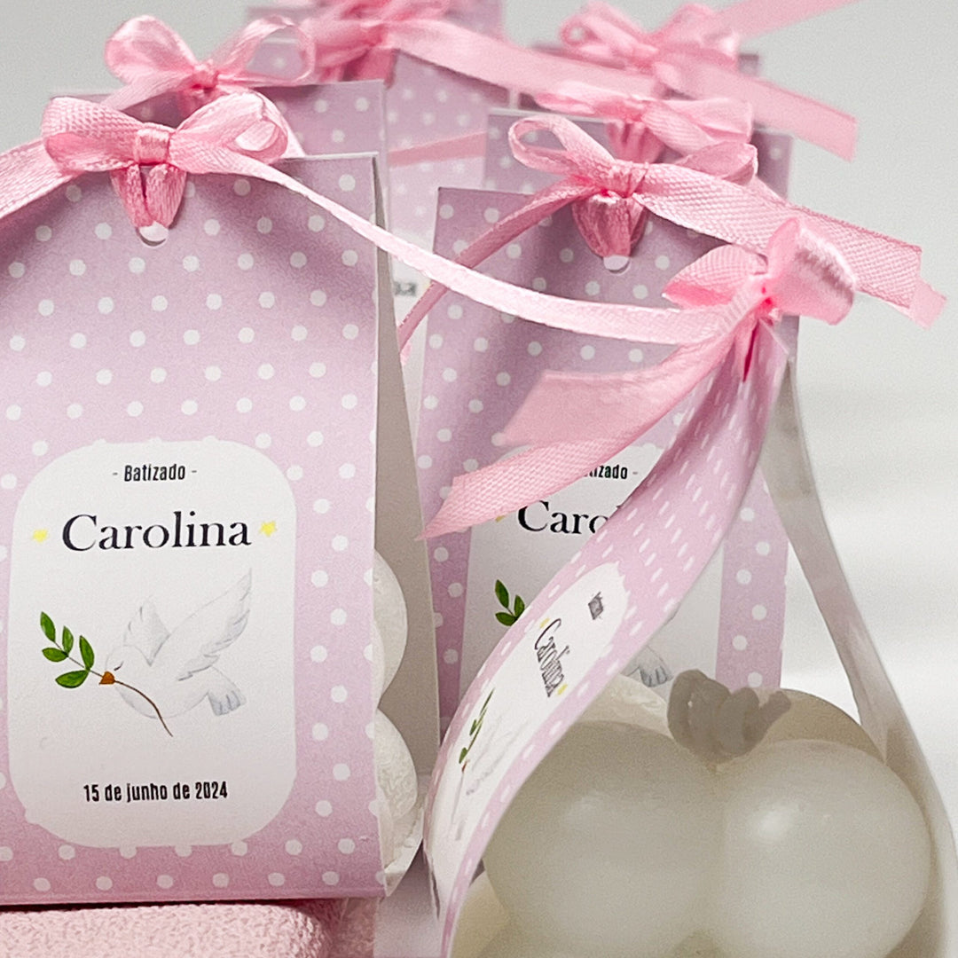 Velinha Bubble personalizada para Lembrança Batizado