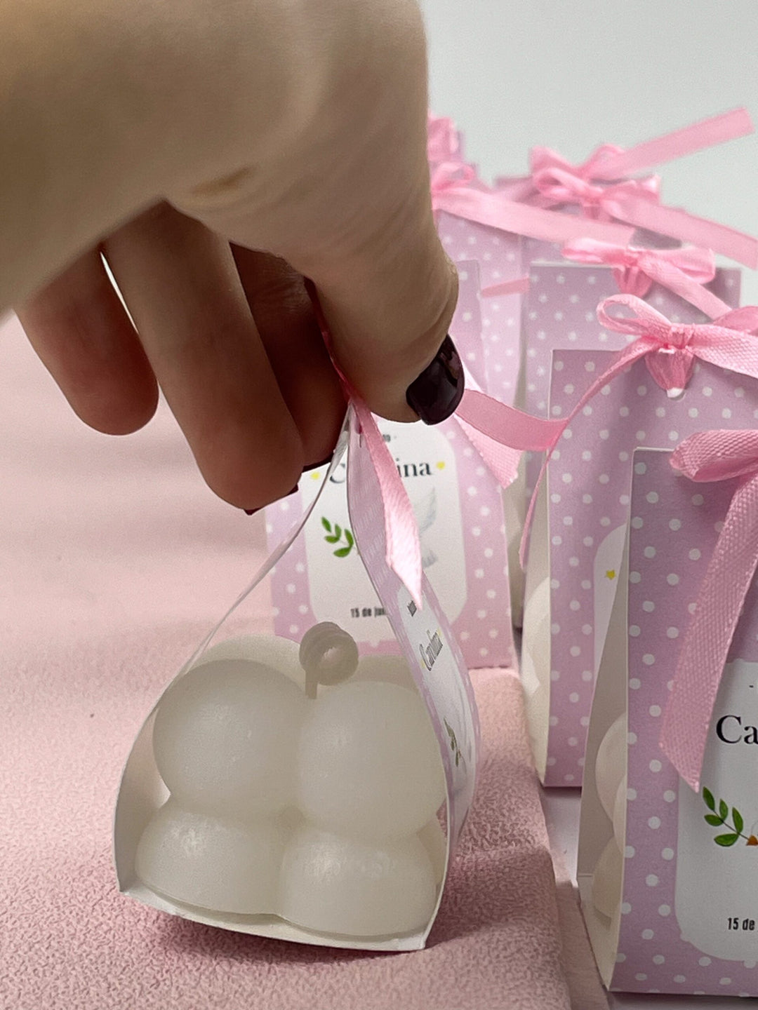 Velinha Bubble personalizada para Lembrança Batizado