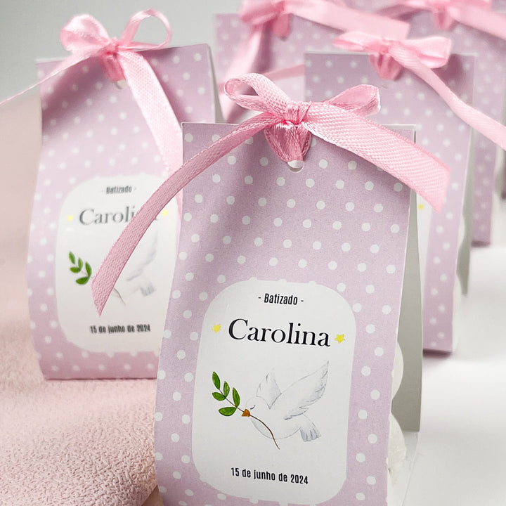 Velinha Bubble personalizada para Lembrança Batizado