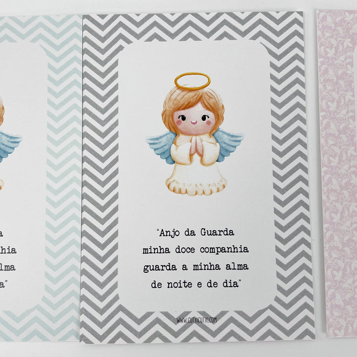 Mini Terço Dezena com Pagela Anjinho - Lembrança Batizado
