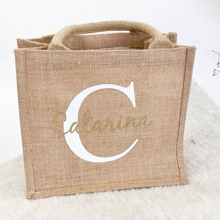 Mala/Saco Juta Maxi Personalizada - Para Dama de Honor ou Madrinha - Cutxi Cutxi - Presentes Personalizados