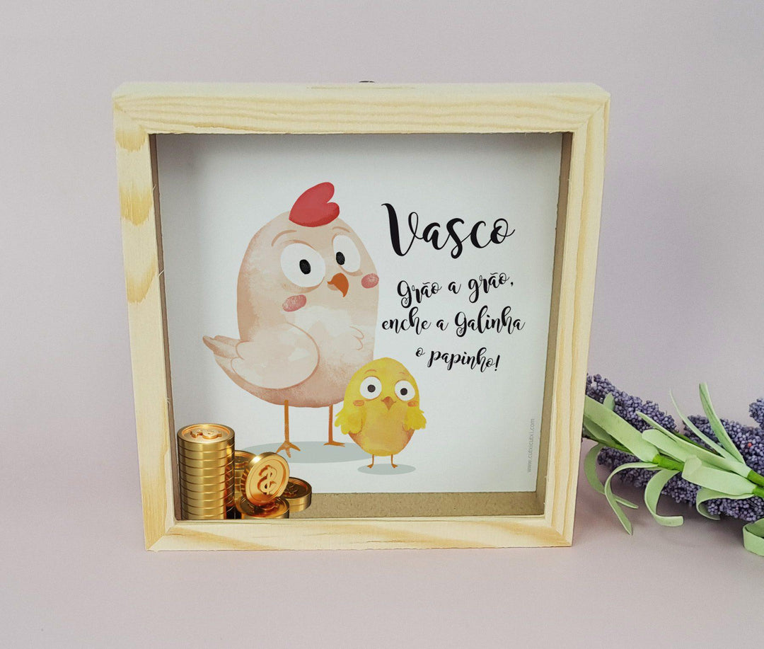 Mealheiro Grão a Grão enche o papinho - Cutxi Cutxi - Presentes Personalizados