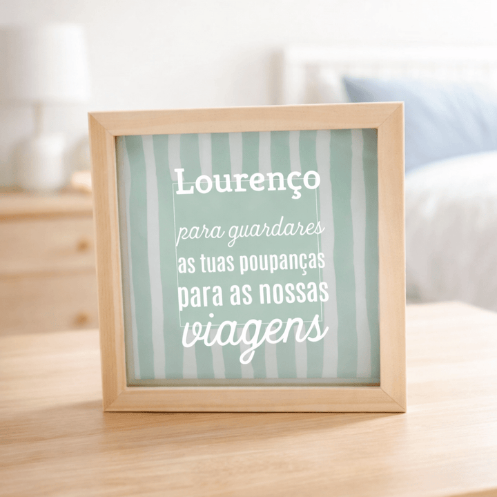 Mealheiro Personalizado - Mensagem no Vidro - Cutxi Cutxi - Presentes Personalizados