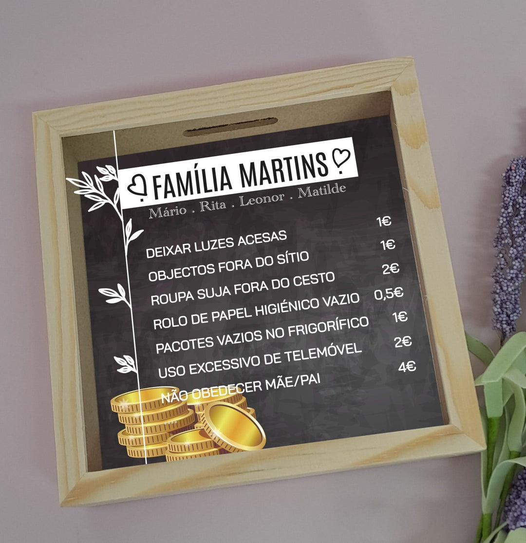 Mealheiro Poupança Educação Familiar - Cutxi Cutxi - Presentes Personalizados