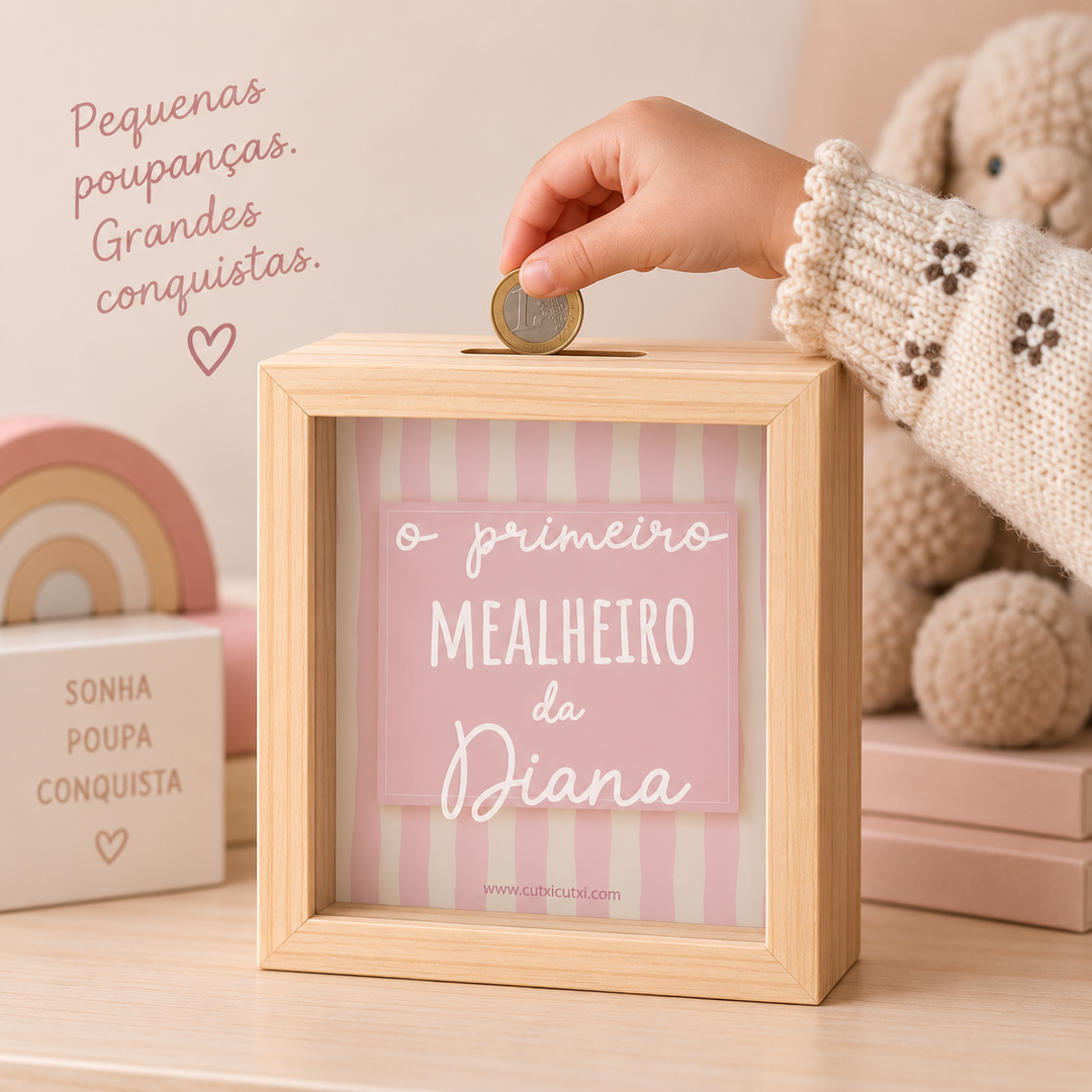 Mealheiro Personalizado com Nome para Bebé e Criança