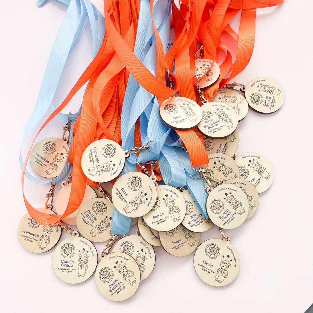 Medalha Personalizada Finalistas - Menino e Menina - Cutxi Cutxi - Presentes Personalizados
