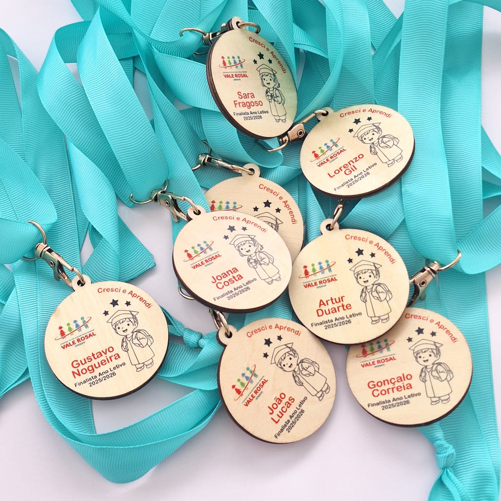 Medalha Personalizada Finalistas - Menino e Menina - Cutxi Cutxi - Presentes Personalizados