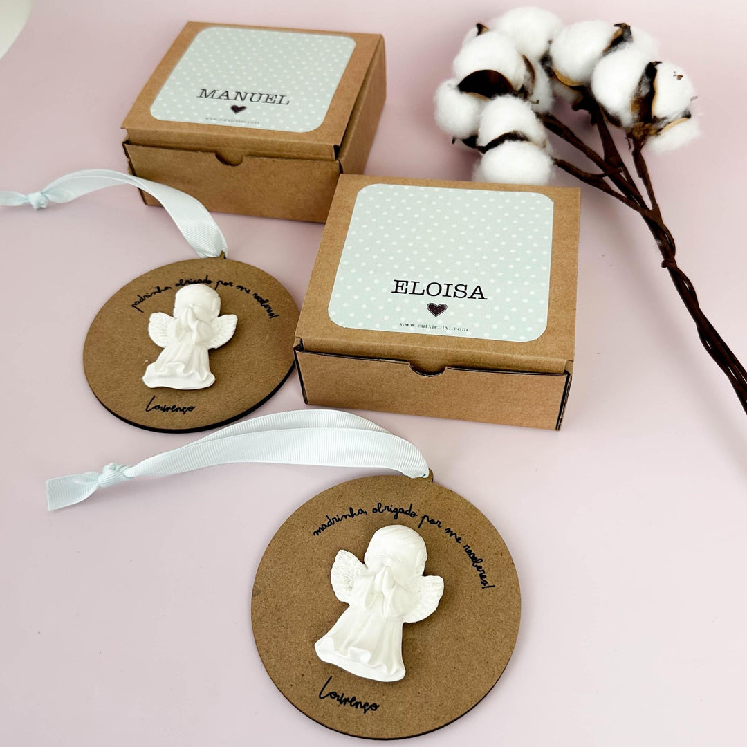 Medalhão Guardião Anjinho da Guarda - Cutxi Cutxi - Presentes Personalizados