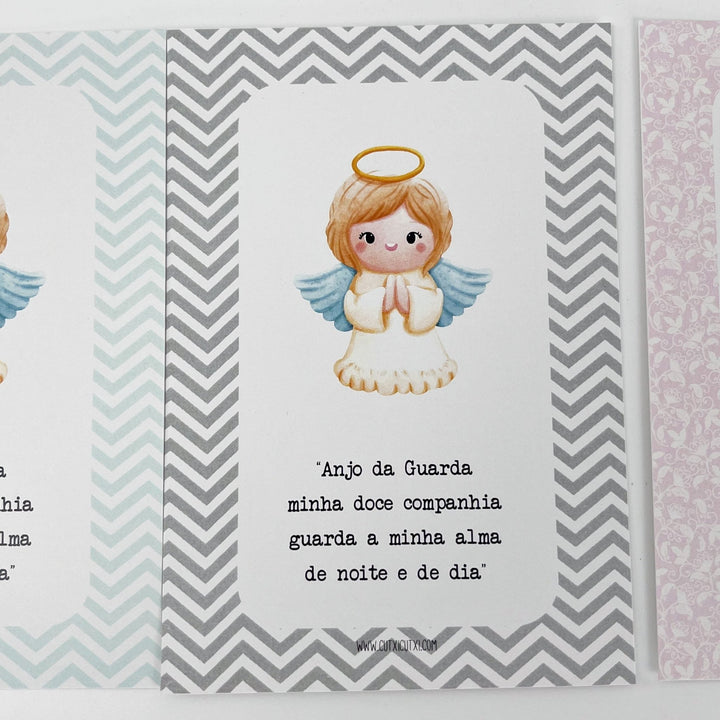 Mini Terço Dezena com Pagela Anjinho - Lembrança - Cutxi Cutxi - Presentes Personalizados