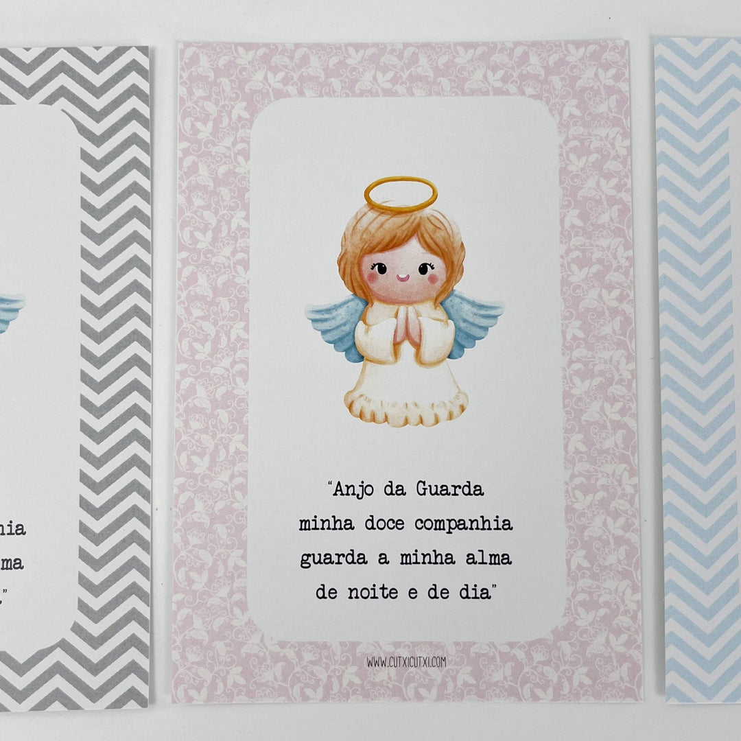 Mini Terço Dezena com Pagela Anjinho - Lembrança - Cutxi Cutxi - Presentes Personalizados