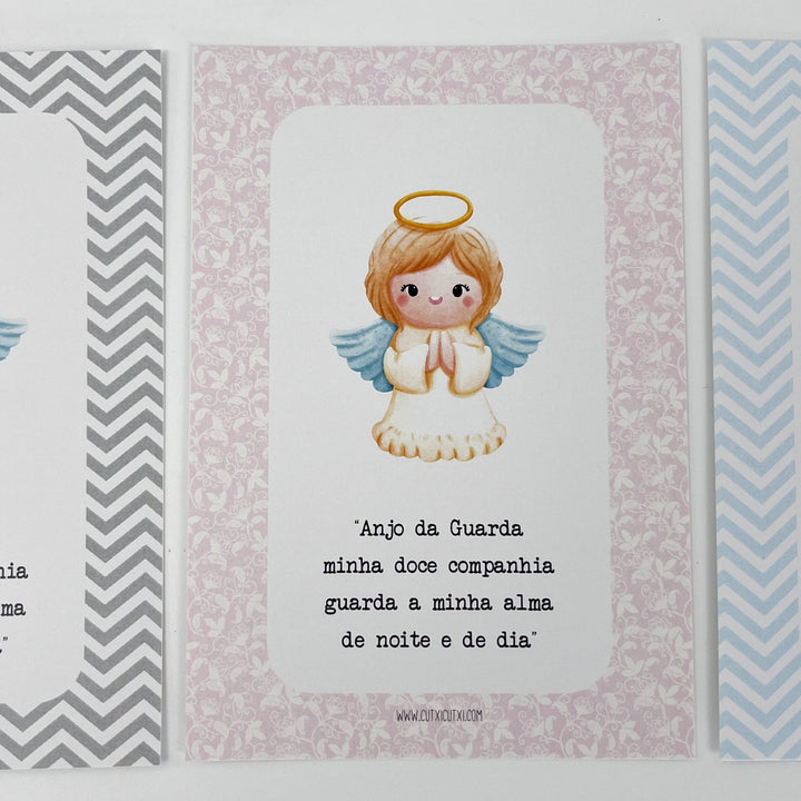 Mini Terço Dezena com Pagela Anjinho - Lembrança - Cutxi Cutxi - Presentes Personalizados