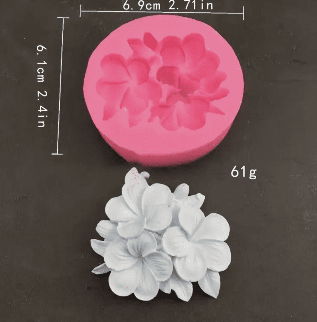 Molde Silicone Três Flores - Cutxi Cutxi - Presentes Personalizados