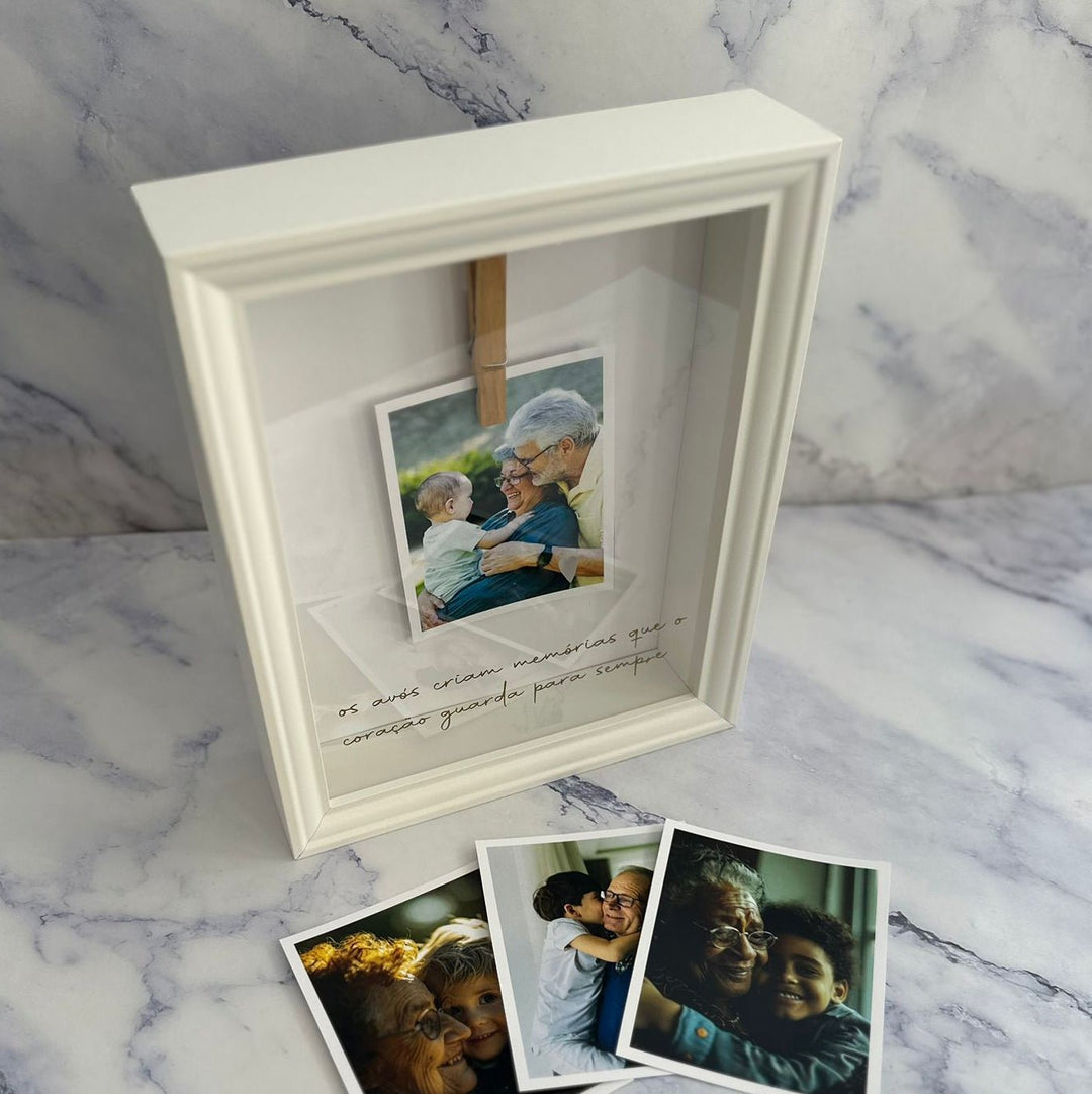 Moldura Avós criam memórias que o coração guarda para sempre | Presente Avós - Cutxi Cutxi - Presentes Personalizados