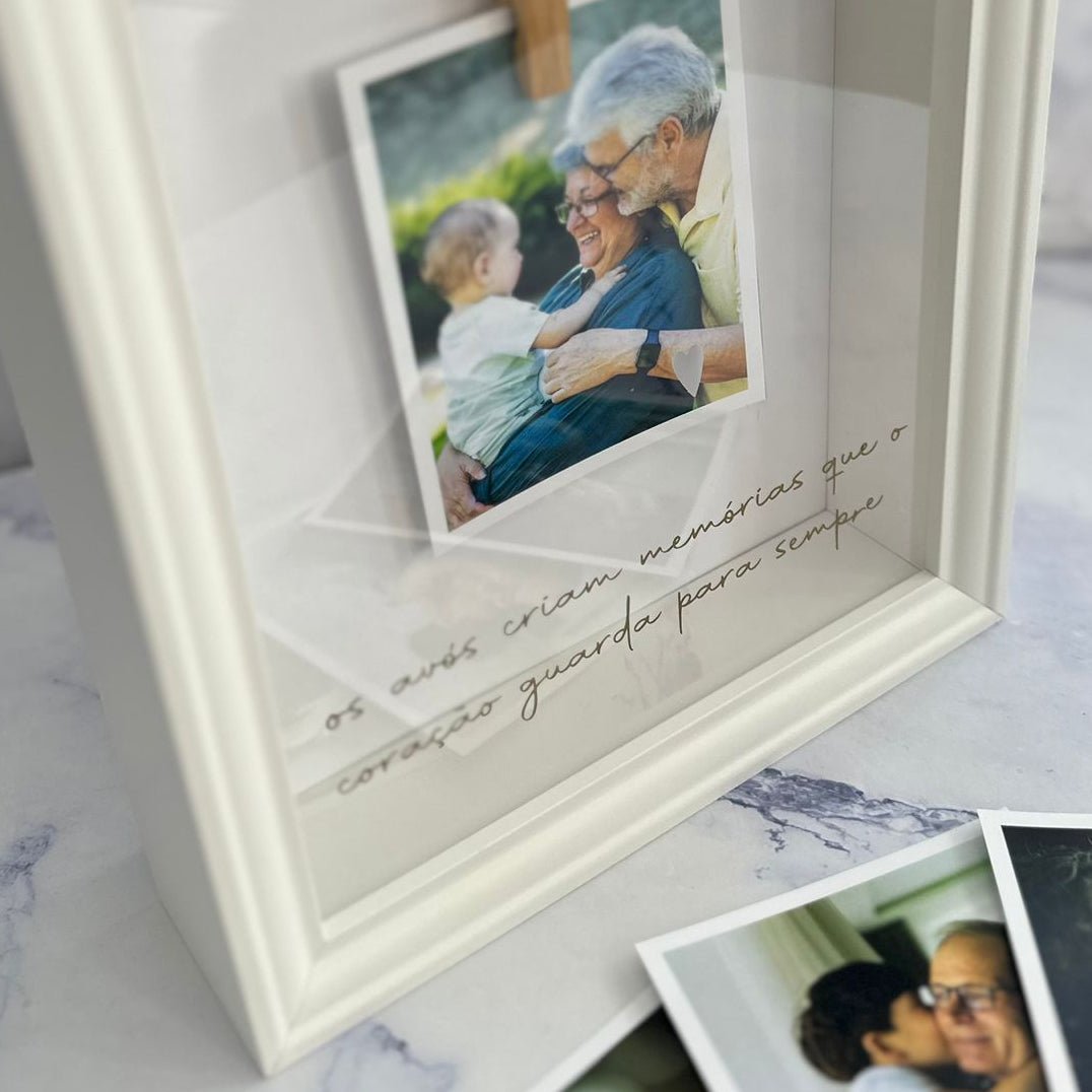 Moldura Avós criam memórias que o coração guarda para sempre | Presente Avós - Cutxi Cutxi - Presentes Personalizados