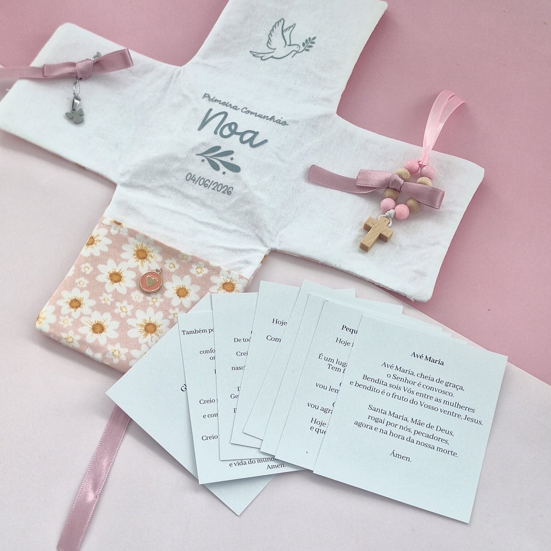 Oratório de Bolso Personalizado | Lembrança de Primeira Comunhão ou Batizado - Cutxi Cutxi - Presentes Personalizados