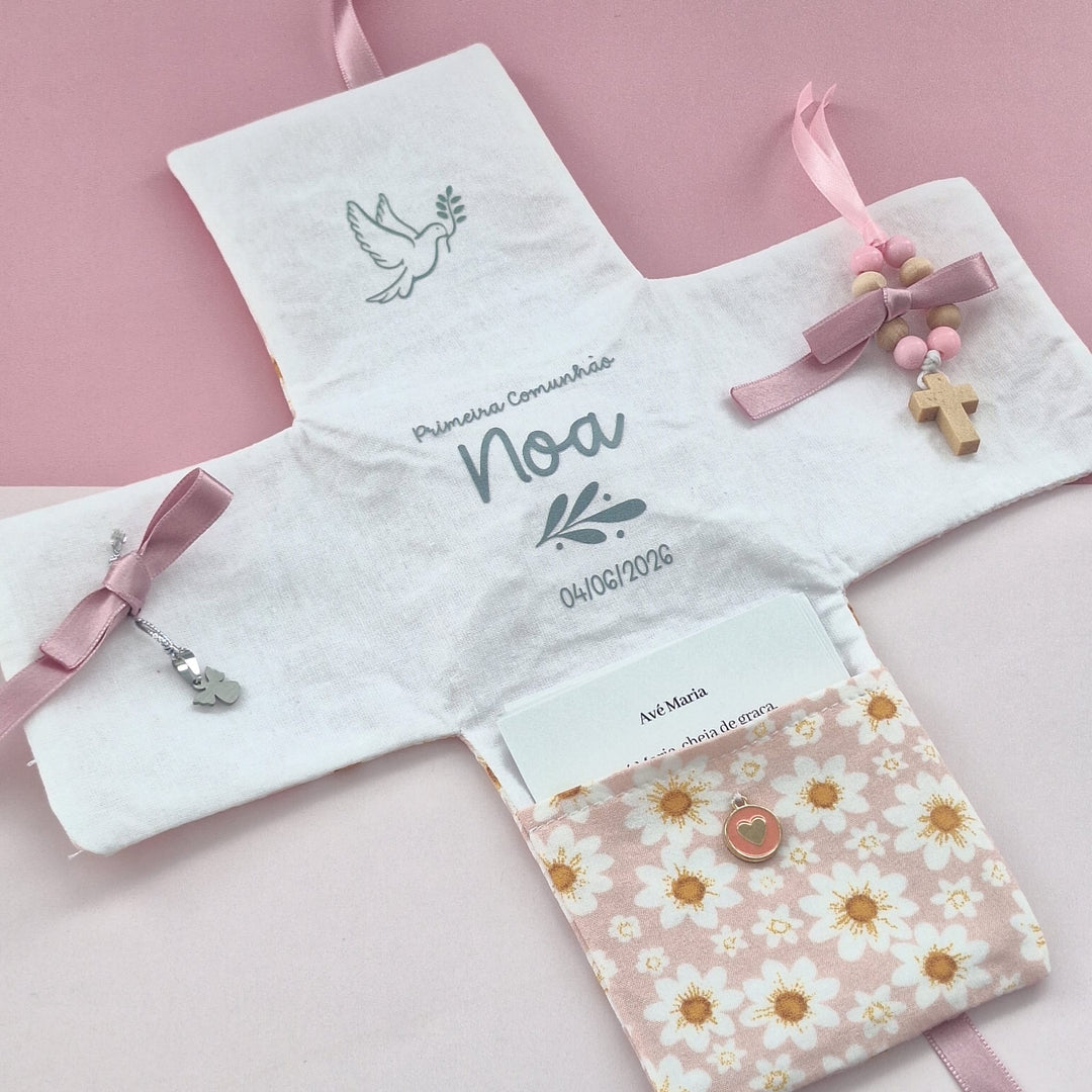 Oratório de Bolso Personalizado | Lembrança de Primeira Comunhão ou Batizado - Cutxi Cutxi - Presentes Personalizados